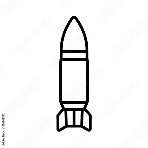Rocket missile icon outline style representing heavy military weapon