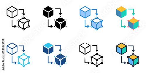 Digital Twins icon set multiple style collection 
