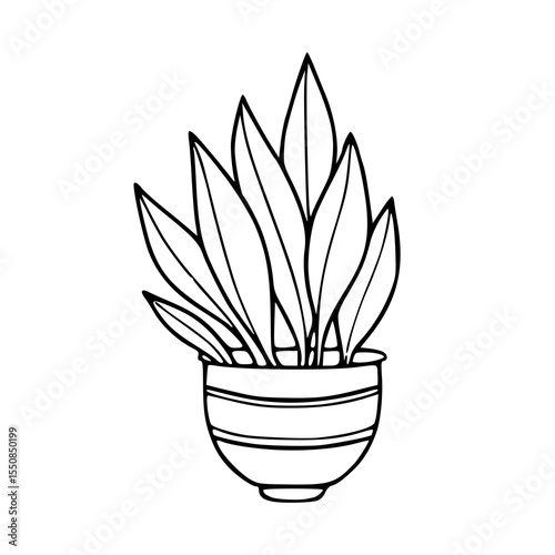 potted houseplant outline vector