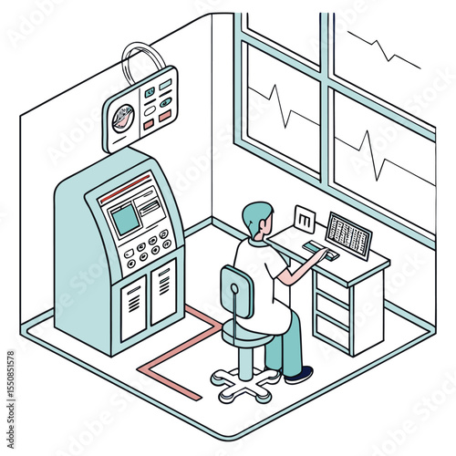 Medical AI system diagnosing patient