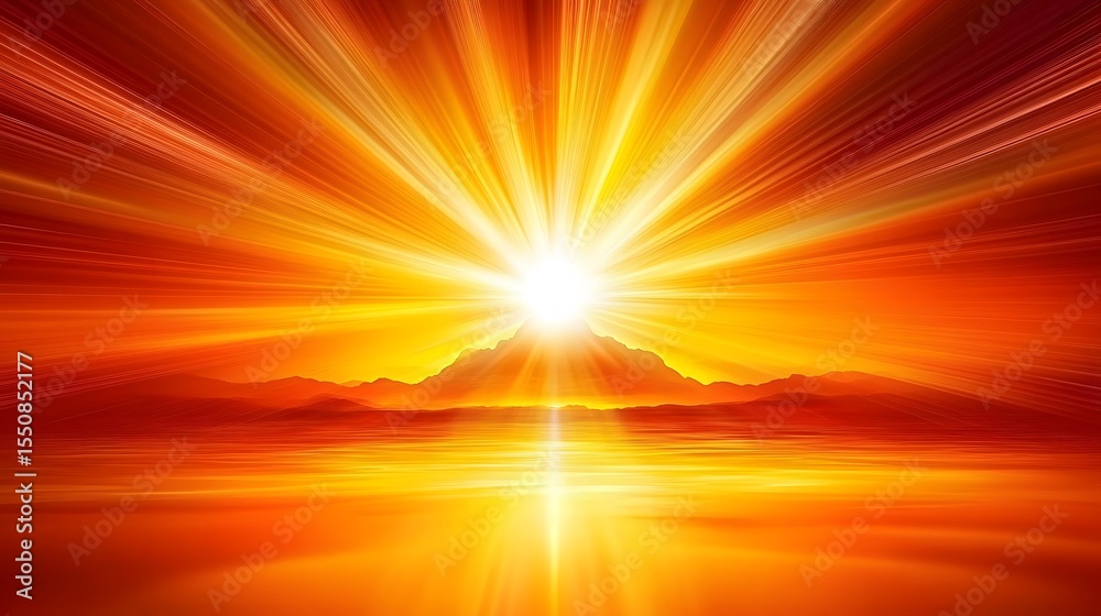 Obraz premium Vibrant Sunrise over Mountains and Ocean Landscape