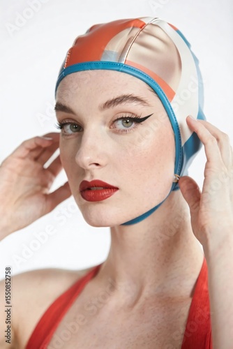 Vintage 1950s Pin-Up in Retro Bathing Suit
