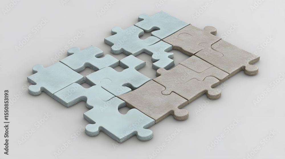 Obraz premium Incomplete Jigsaw Puzzle Pieces Solution Concept
