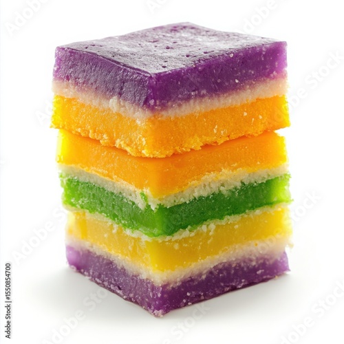 A different delicious Filipino dessert, Sapin-Sapin, a multi-layered glutinous rice cake