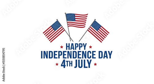 Free Download Patriotic Independence Day Illustration with American Flags for 4th of July - GFXLoad