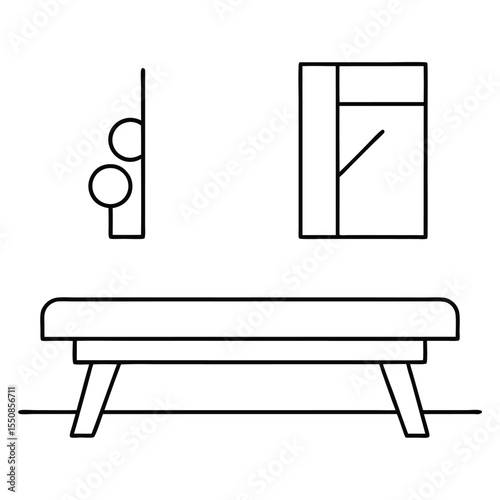 black and white bench