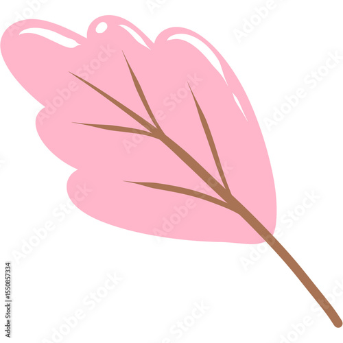 Pink oak clipart fall illustration