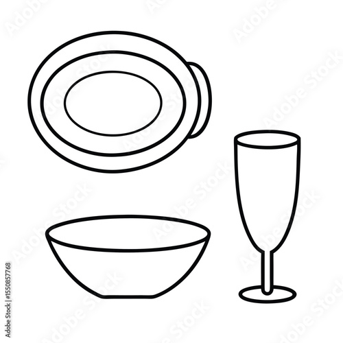 set of glasses