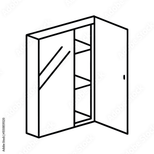 open door isolated on white background