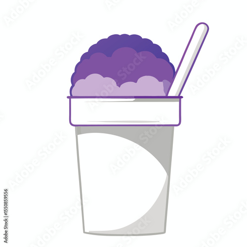 Purple shaved ice treat in a cup vector illustration for refreshing summer enjoyment