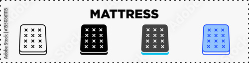 Mattress Icon Pack Line Glyph