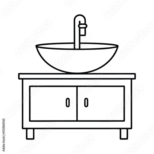 vector illustration of a kitchen sink