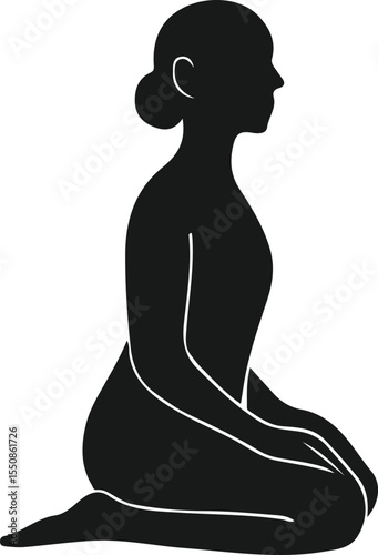 silhouette of a woman in yoga position