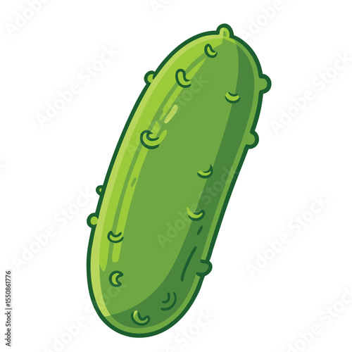 Vibrant vector illustration of a fresh and juicy green pickle ready to be enjoyed in a meal