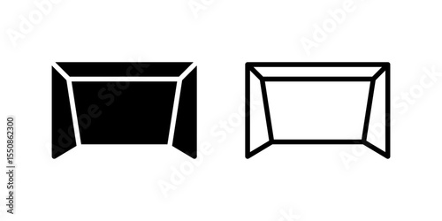 Goalpost icon set with net for scoring scenes