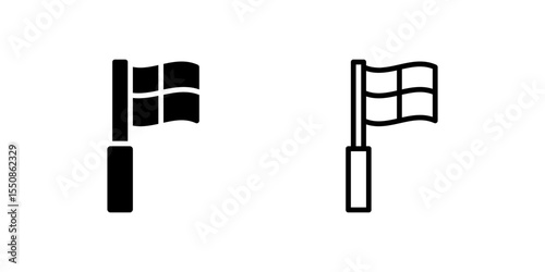 Linesman flag icon set for offside and other calls