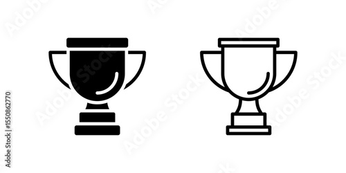 Trophy icon set for tournament winners and achievements