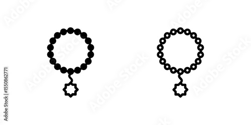 Prayer beads icon used for remembrance (dhikr) during Ramadan.