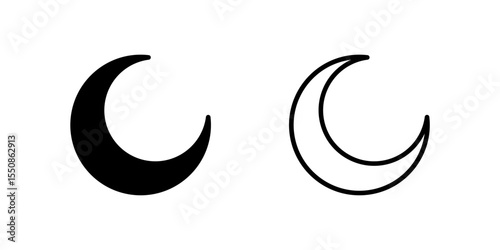 A crescent moon icon, often used to symbolize the Islamic calendar and start of Ramadan.