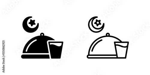 Sunset icons indicating iftar time, marking the end of fasting for the day.
