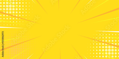 Yellow comic book background. Modern creative pop art orange halftone style background. modern background eps 10
