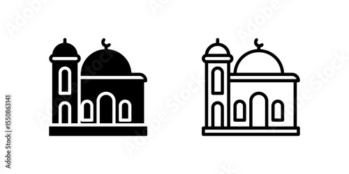 Mosque icon representing place of worship and community prayer.