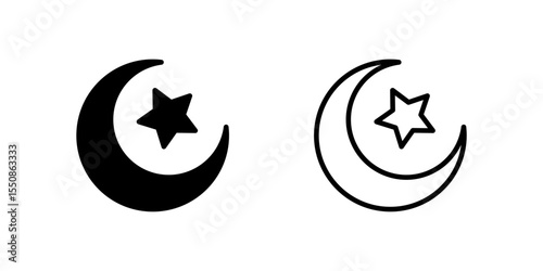 Symbol of Ramadan with crescent and star, representing the holy month.