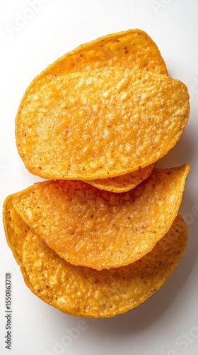 Crispy Golden Potato Chips Food Photography Snack Image