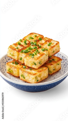 Crispy Golden Tofu Squares Delicious Vegan Food Close Up