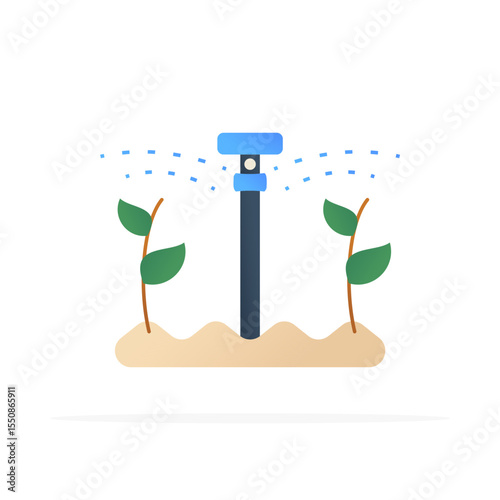 Irrigation system icon, colored flat vector. Modern and minimalist design.