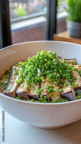 Delicious Asian-inspired Dish Green Onions Protein Healthy Food Restaurant Meal