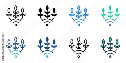 Smart Agriculture icon set multiple style collection 
