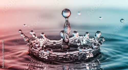 Capturing the Moment of a Water Drop Collision Creating an Exquisite Crown Splash Effect in Dynamic Liquid Motion