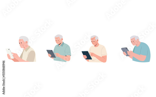 Senior Citizens Engaging with Digital Devices