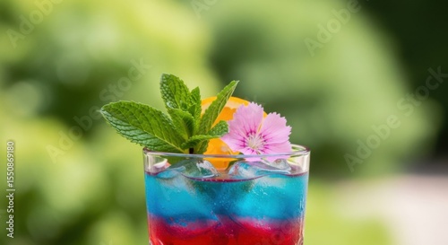 mojito cocktail on wooden table