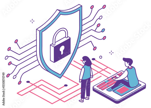 Cybersecurity data protection network security system digital safety privacy information technology concept secure access