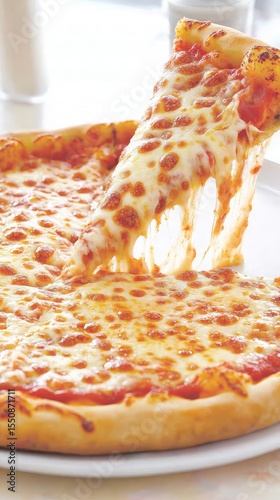 Delicious Cheese Pizza Food Photography Stock Image