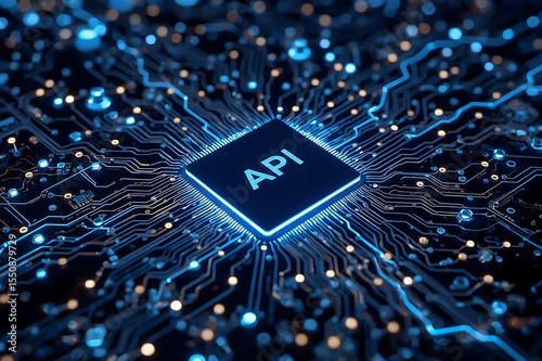 API Chip Concept – Microchip Symbolizing Application Programming Interface Integration and Modern Digital Infrastructure

