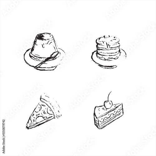 sketch illustration of food and fruit and vegetable variants