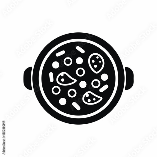 Beef Bhuna vector silhouette illustration isolated on white background