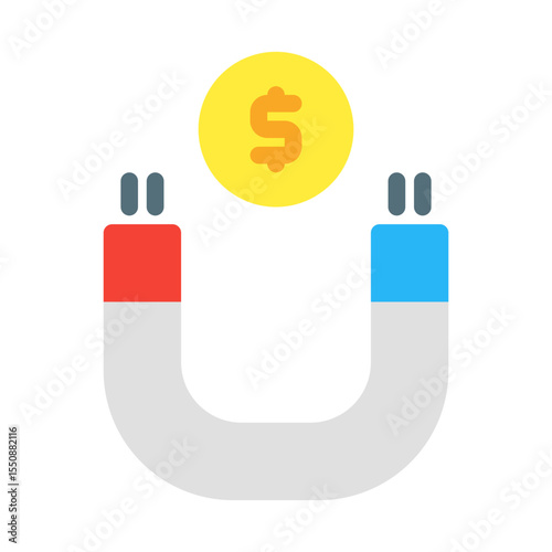 money attraction. This is a vector single icon with a flat style. Suitable for any purpose, such as website design, mobile app design, logo design, pattern design, etc.
