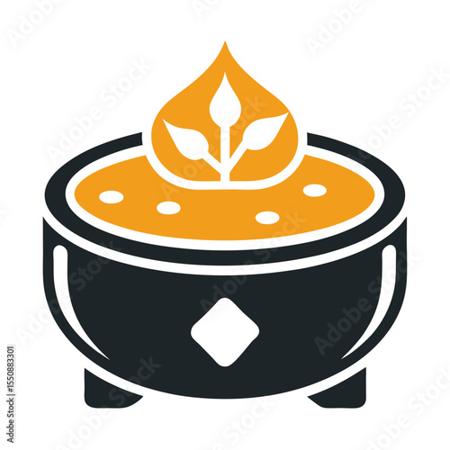 Paneer Butter Masala vector silhouette illustration isolated on white background