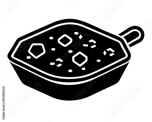 Paneer Butter Masala vector silhouette illustration isolated on white background