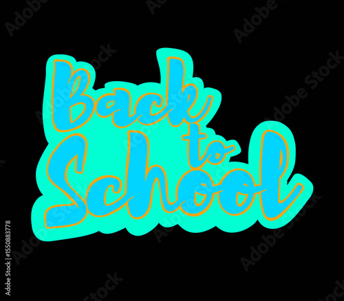 hand drawn lettering art design isolated style BACK TO SCHOOL