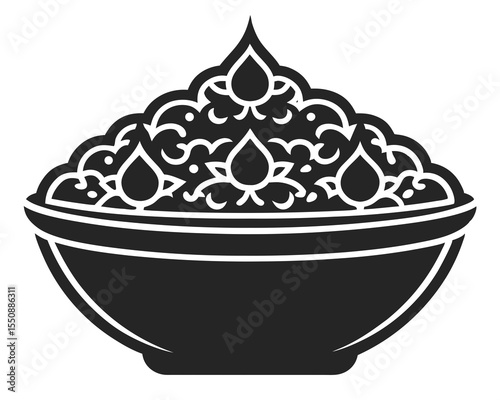Biryani vector silhouette illustration isolated on white background