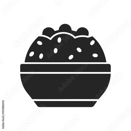Biryani icon vector silhouette illustration isolated on white background