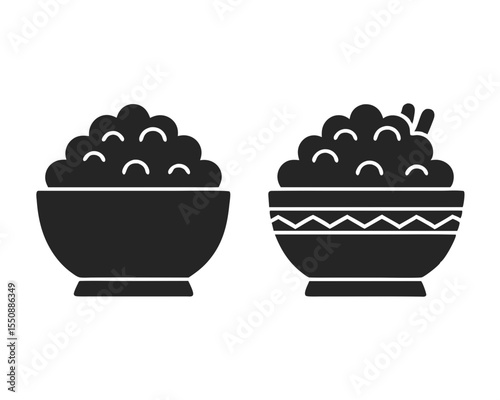 Biryani icon vector silhouette illustration isolated on white background