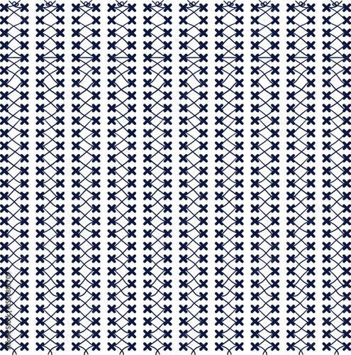 Texture in the form of crosses and lines in the form of vertical seams or braided patterns.
