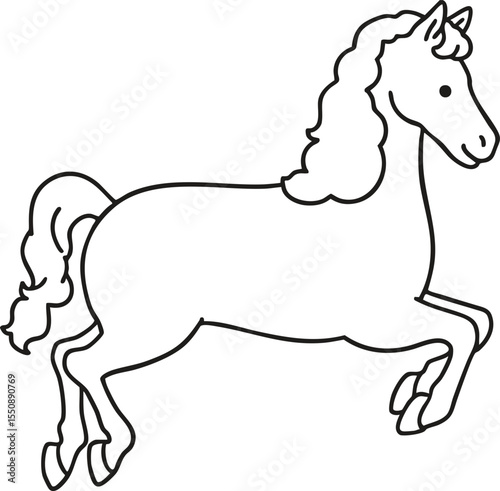 달리는 말 라인 드로잉
Running horse design line art for coloring