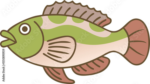 Vibrant blenny fish illustration in a tropical marine environment